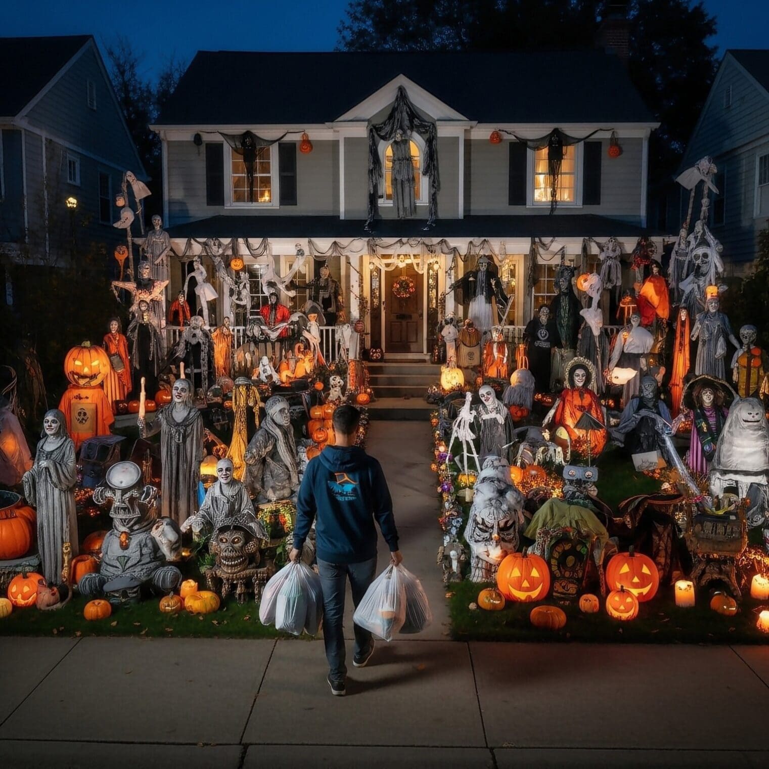 New outdoor Halloween decorations and the safe drop-off
